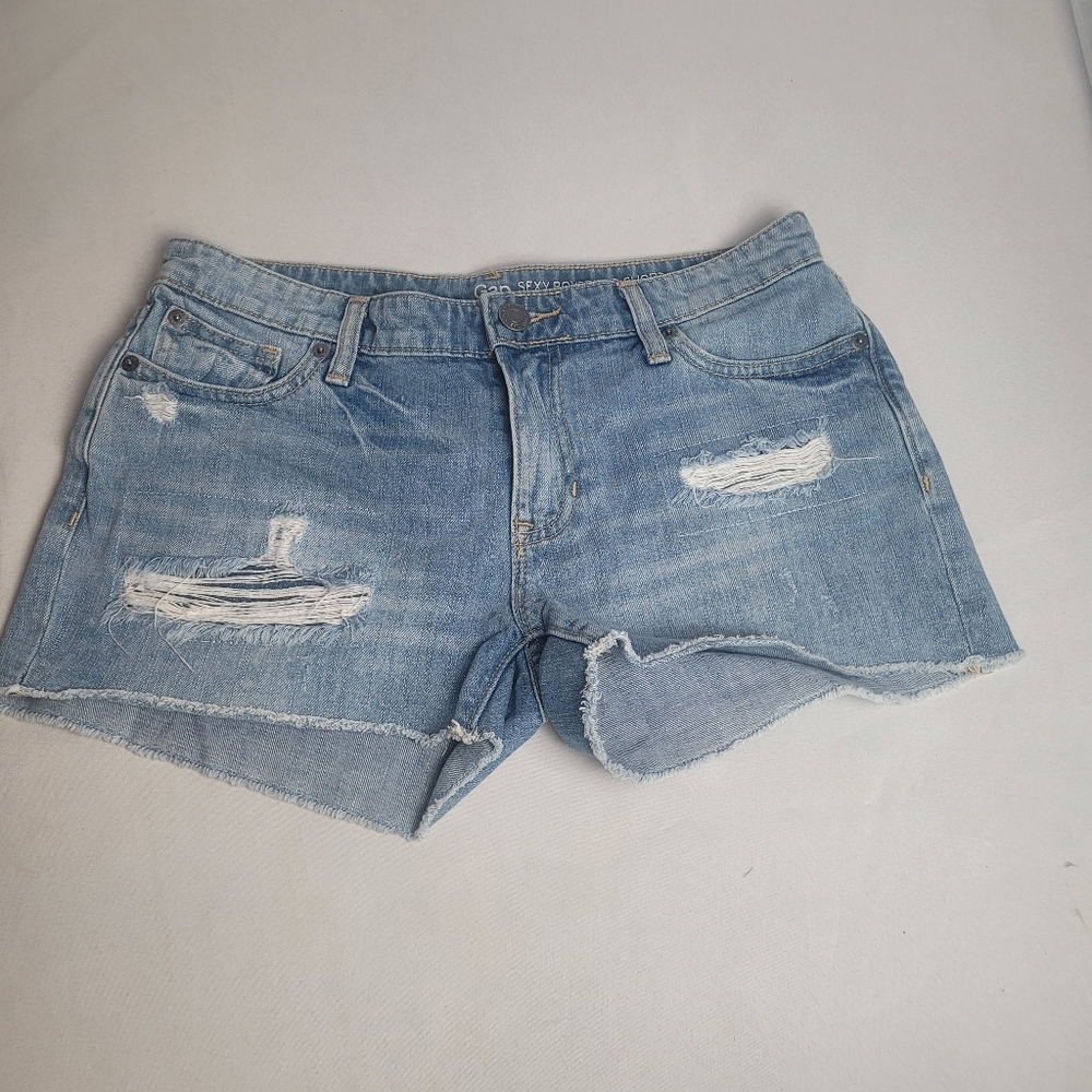 Gap Sexy Boyfriend Factory Distressed Denim Shorts Size 2